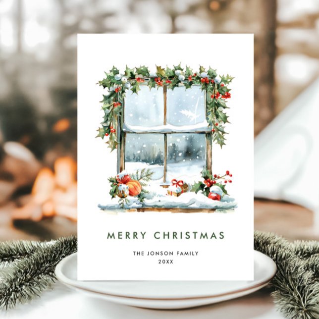 Neutralt Minimalistisk Boho-julsammansättning Julkort (Skapare uppladdad)