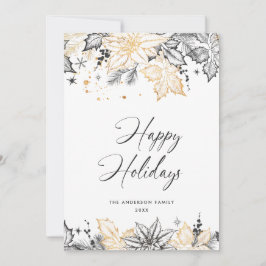 Neutralt Minimalistisk Boho-julsammansättning Julkort