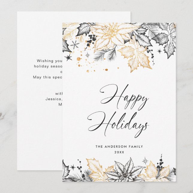 Neutralt Minimalistisk Boho-julsammansättning Julkort (Fram/baksida)