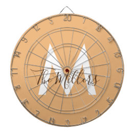 Neutralt Minimalistisk modern orange monogram Darttavla