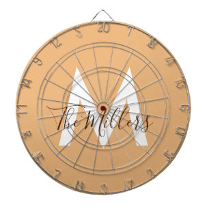 Neutralt Minimalistisk modern orange monogram Darttavla