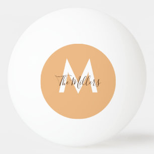 Neutralt Minimalistisk modern orange monogram Pingisboll