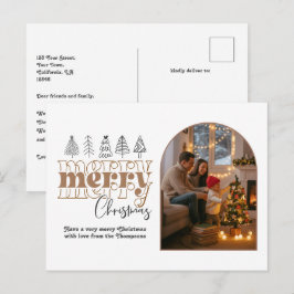 Neutralt Mocha Mysigt Arch Photo God jul Helg Vykort