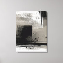 Neutralt Modern Abstrakt Painting Beige and Black