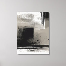 Neutralt Modern Abstrakt Painting Beige and Black Canvastryck