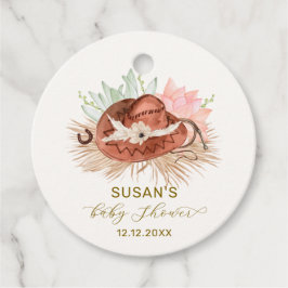 Neutralt Modern Boho Cactus Cowboy Hat Baby Shower Gåvor Etiketter