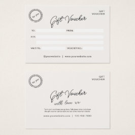Neutralt Modern Business Voucher Gift Certificate Visitkort