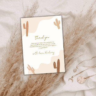 Neutralt Modern Elegant Boho Cactus Baby Shower Tack Kort
