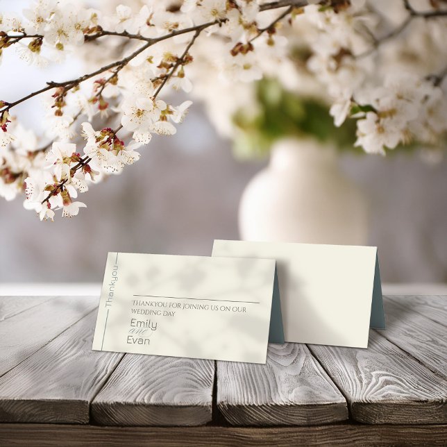 Neutralt Modern Minimalist Bröllop Placeringskort (Skapare uppladdad)