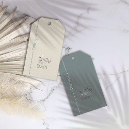 Neutralt Modern Minimalist Bröllop Presentetikett
