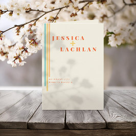 Neutralt Modern Minimalist Bröllop Program