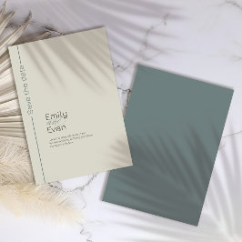 Neutralt Modern Minimalist Bröllop spara datum