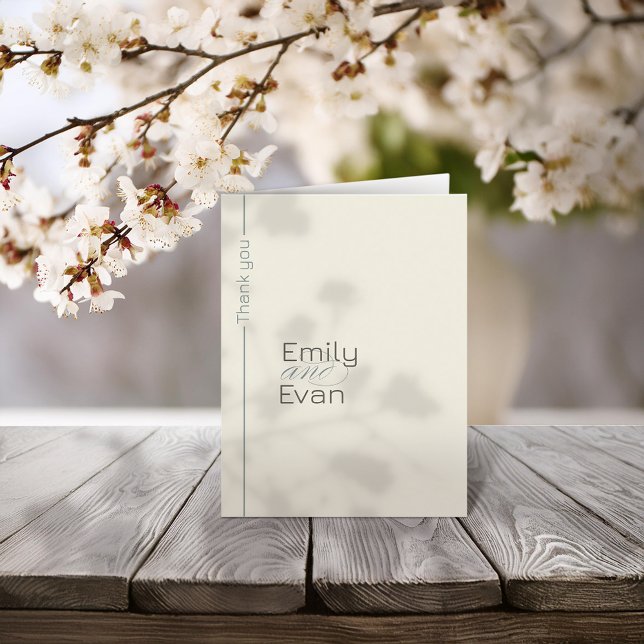 Neutralt Modern Minimalist Bröllop Tack Kort (Skapare uppladdad)