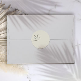 Neutralt Modern minimalistisk Bröllop-symbol Runt Klistermärke