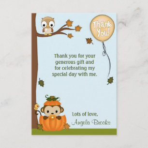Neutralt MONKEY Fall Pumpkin Tack (FLAT) Kort