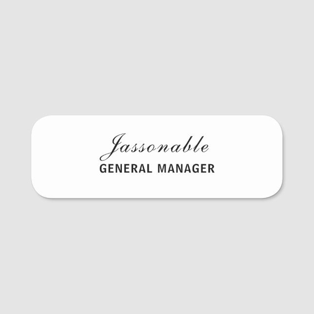 Neutralt Monogram Minimal Modern Stilfull Identite Namnbricka (Framsida)