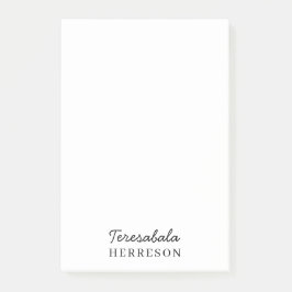 Neutralt Monogram Minimalistisk Design Post-it Block