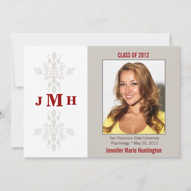 Neutralt Monogram Student meddelande (Framsida)