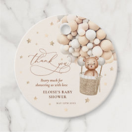 Neutralt Nalle Ballon Barly Wait Baby Shower Gåvor Etiketter