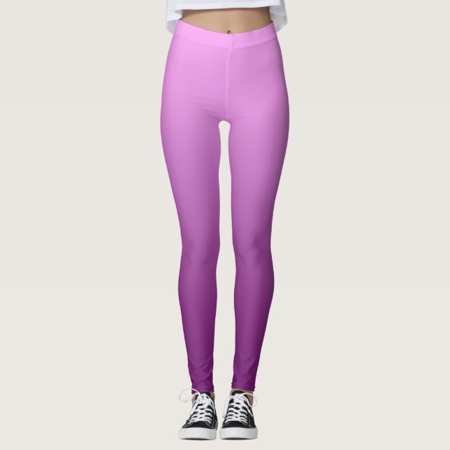 Neutralt och Rosa med oformaterad övertoning Leggings (Framsida)