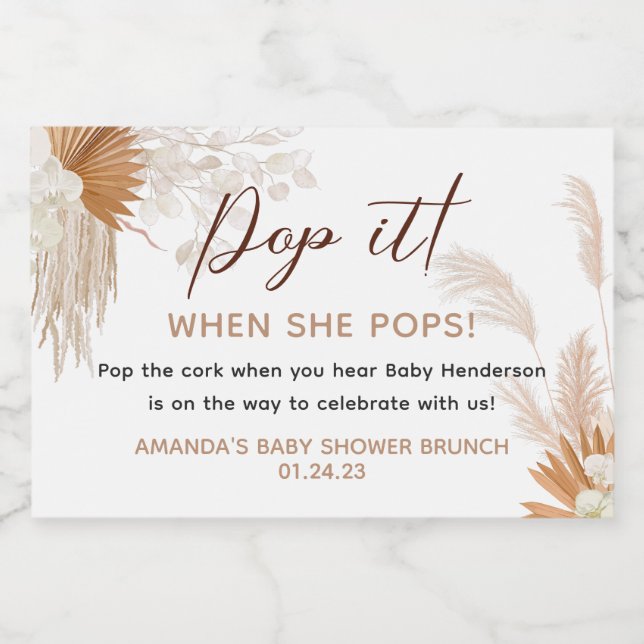 Neutralt Pampasgräs Favor (Enkel etikett)