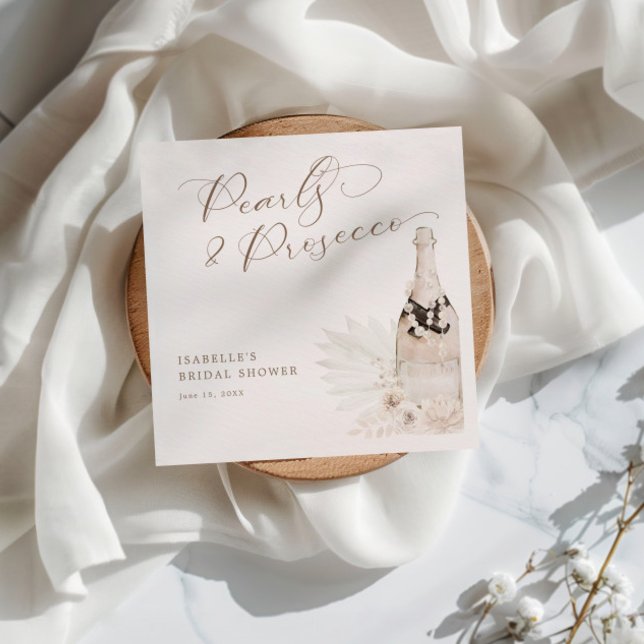 Neutralt Pearls och Prosecco Möhippa Pappersservett (Skapare uppladdad)