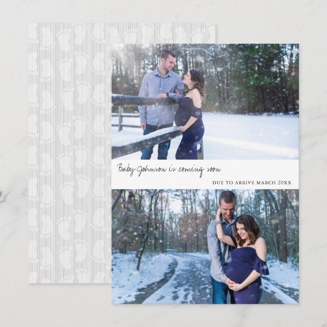 Neutralt Photo Gravid annons Card Meddelande (Fram/baksida)