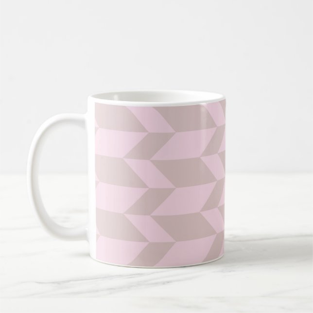 Neutralt Pinks med fet två tonpil Chevron Rand Kaffemugg (Vänster)