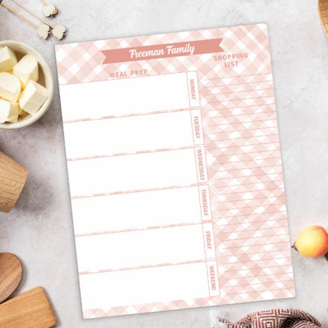 Neutralt Play Family Meal Planner & Shopping List Anteckningsblock (Skapare uppladdad)