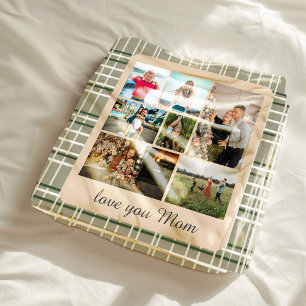 Neutralt Play Kids Många Photos Monogram Fleecefilt