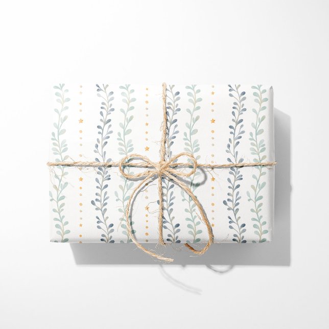 Neutralt presentpapper Modern botanisk rand (Skapare uppladdad)