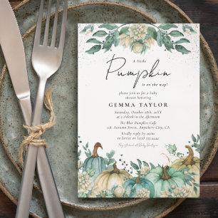 Neutralt Pumpkin Watercolor Blommigt Baby Shower Inbjudningar