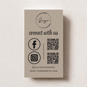 Neutralt QR Connect with US Business Logotyp Visitkort