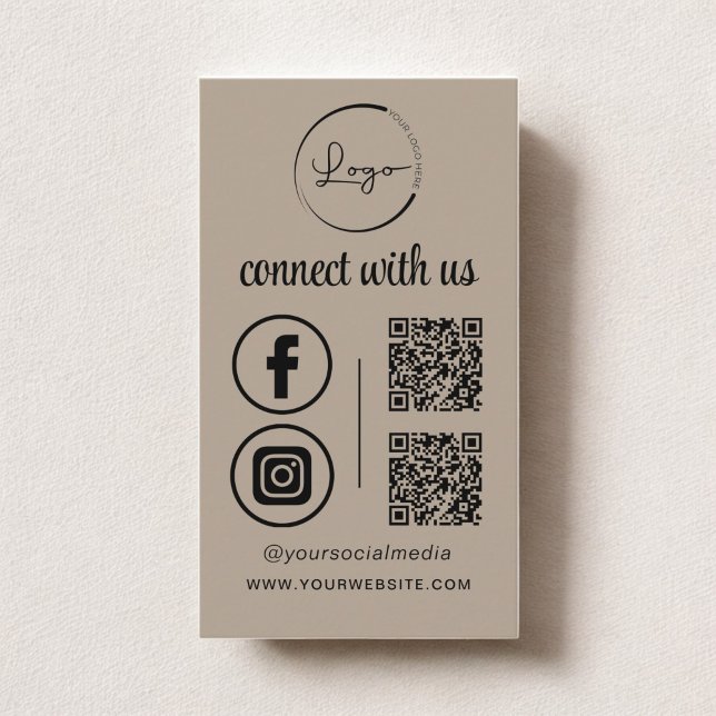 Neutralt QR Connect with US Business Logotyp Visitkort (Skapare uppladdad)