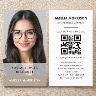 Neutralt QR-kodens fotominimalistisk Professionell Visitkort