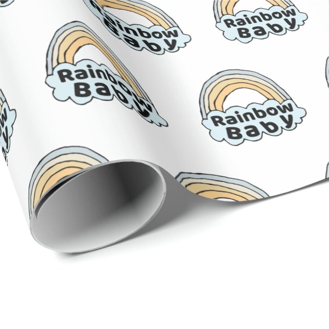 Neutralt Rainbow Baby Birth Blating Birth Miracle Presentpapper (Rullad Hörn)