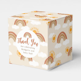 Neutralt Rainbow Boho Favor Box Presentaskar