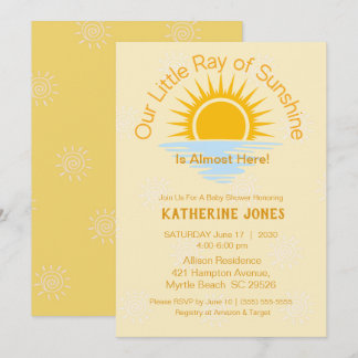 Neutralt Ray of Sunshine Baby Shower-inbjudan Inbjudningar