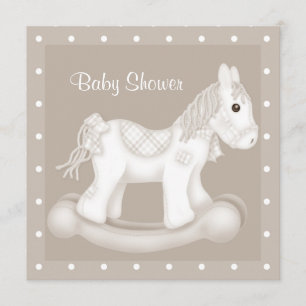NEUTRALT ROCKING HORSE BABY SHOWER-INBJUDAN INBJUDNINGAR