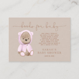 Neutralt Rosa Nalle Baby Shower Bok Request Tilläggskort