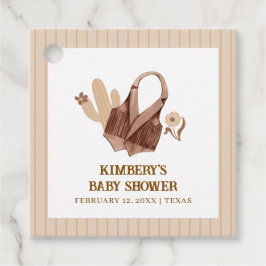 Neutralt Rustic Boho Cactus Cowgirl Baby Shower Gåvor Etiketter