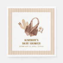 Neutralt Rustic Boho Cactus Cowgirl Baby Shower