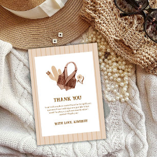 Neutralt Rustic Boho Cactus Cowgirl Baby Shower Tack Kort