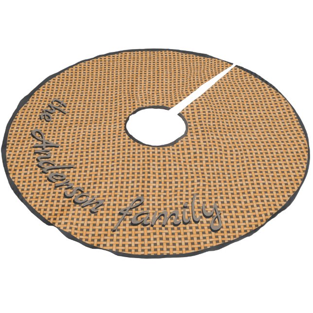 Neutralt Rustik Wicker-Gult med Anpassningsbar Julgransmatta Borstad Polyester (Vinklad)