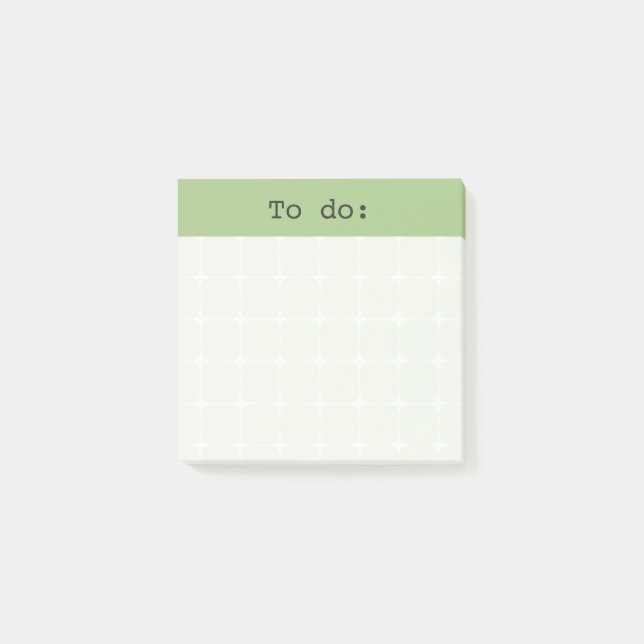 Neutralt Rutnät Bullet Journal Stil Att Göra Sage  Post-it Block (Framsida)