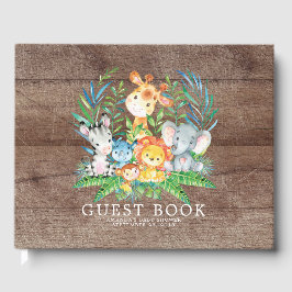 Neutralt Safari Jungle Baby Shower Guest Bok
