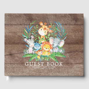 Neutralt Safari Jungle Baby Shower Guest Bok