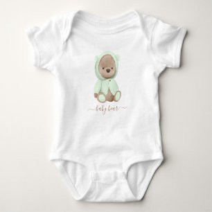 Neutralt Sage Grönt Nalle Baby Bear T Shirt