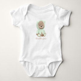Neutralt Sage Grönt Nalle Personlig Namn T Shirt