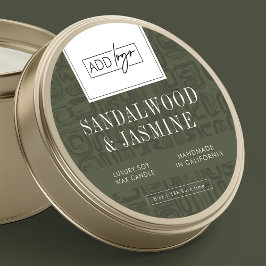 Neutralt salviagrönt mönster Logo Sojoljus Jarrloc Runt Klistermärke